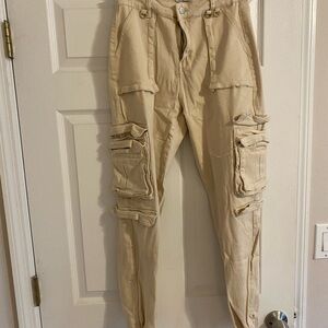 Women’s Beige Cargo Jogger Pants